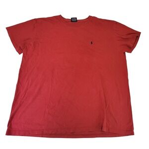 Polo Ralph Lauren Mens Red Short Sleeve Crew‎ Neck T-Shirt Classic Logo Casual